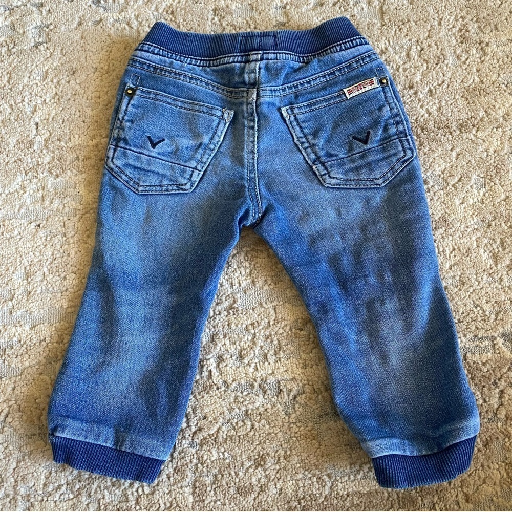 Hudson Baby Unisex Medium Wash Skinny Jeans Blue Cuffed Drawstring Waist: 12m - Picture 7 of 8